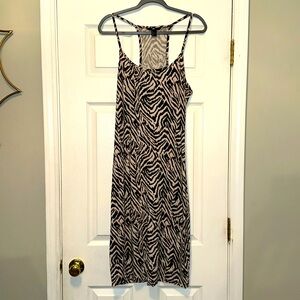 H&M Animal Print MIDI Dress. Size Large.